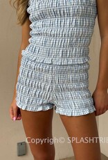 Jensen Ruched Gingham Shorts