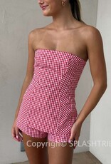Gingham Strapless A Line Top & Short Set