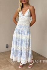 Floral Embossed Lace Floral Midi Dress