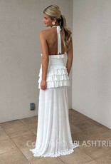 Annelise V Neck Ruffle Maxi Dress