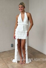 Annelise V Neck Ruffle Maxi Dress