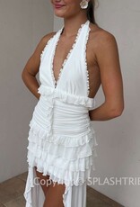Annelise V Neck Ruffle Maxi Dress