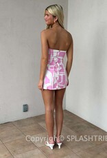 Strapless Big Pastel Skort Mini Dress