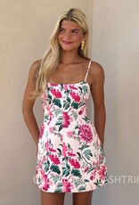 York Satin Christa Floral Mini Dress