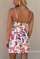 York Satin Christa Floral Mini Dress