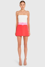 Amanda Uprichard Fae Strapless Belted Romper Mini Dress