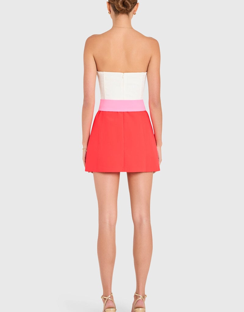 Amanda Uprichard Fae Strapless Belted Romper Mini Dress