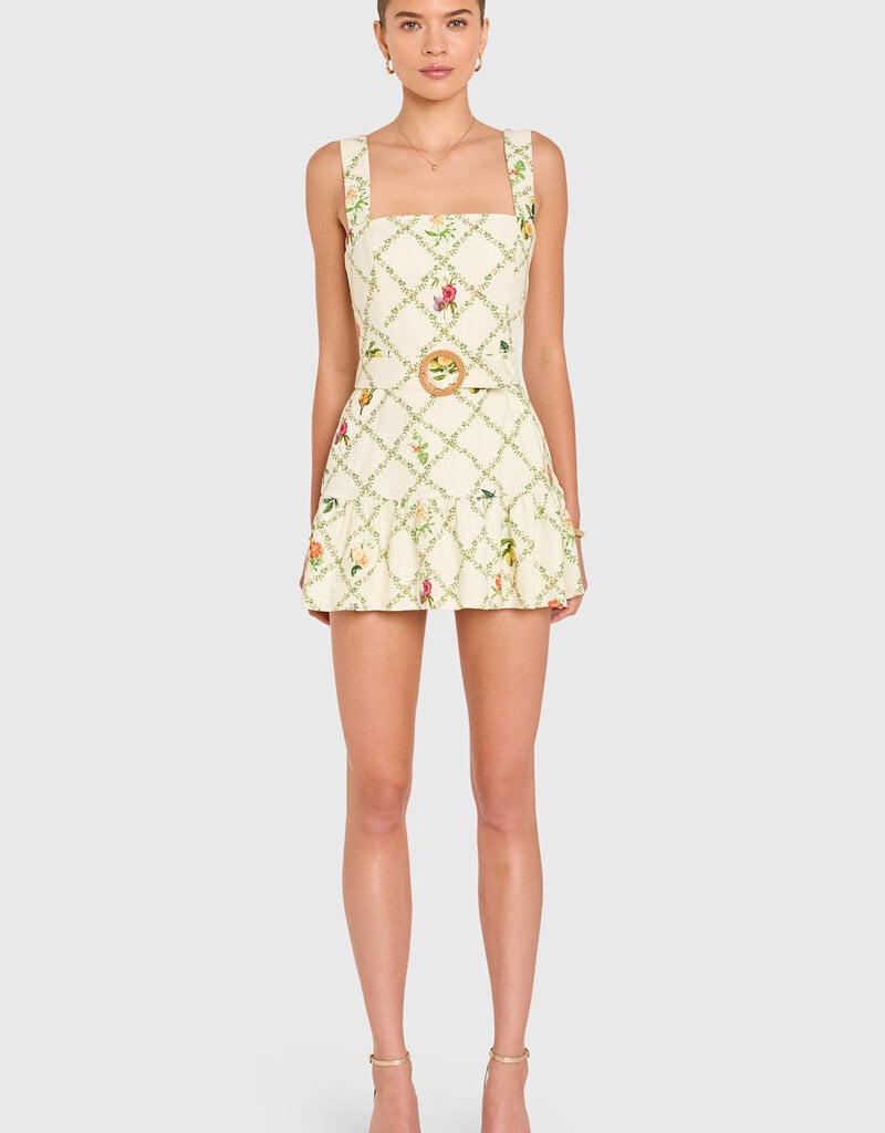 Amanda Uprichard Lena Belted Romper Mini Dress