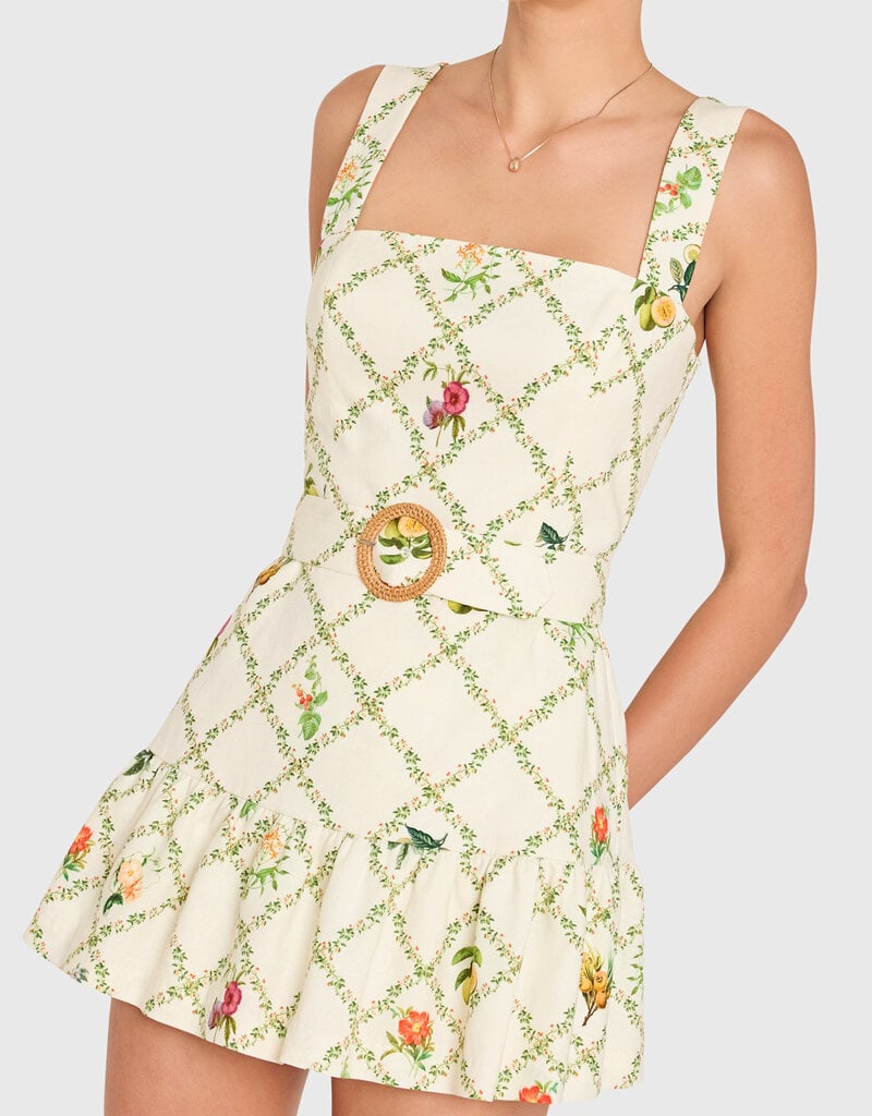 Amanda Uprichard Lena Belted Romper Mini Dress