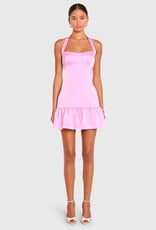 Amanda Uprichard Haley Satin Halter Mini Dress