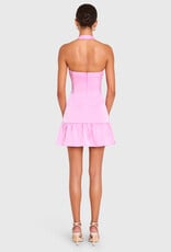 Amanda Uprichard Haley Satin Halter Mini Dress