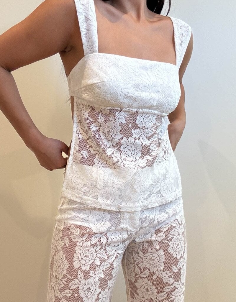 Langley Wide Square Neck Lace Top