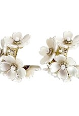 Princess Flower Hoop Earrings White