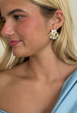 Princess Flower Hoop Earrings White