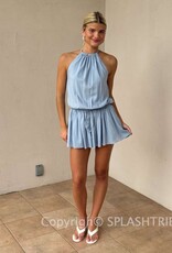 Alegria Tie Waist Halter Mini Dress