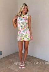 Resort Fitted Sleeveless Shift Mini Dress