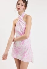 Zizzy Forest Twisted Halter Mini Dress