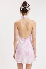 Zizzy Forest Twisted Halter Mini Dress