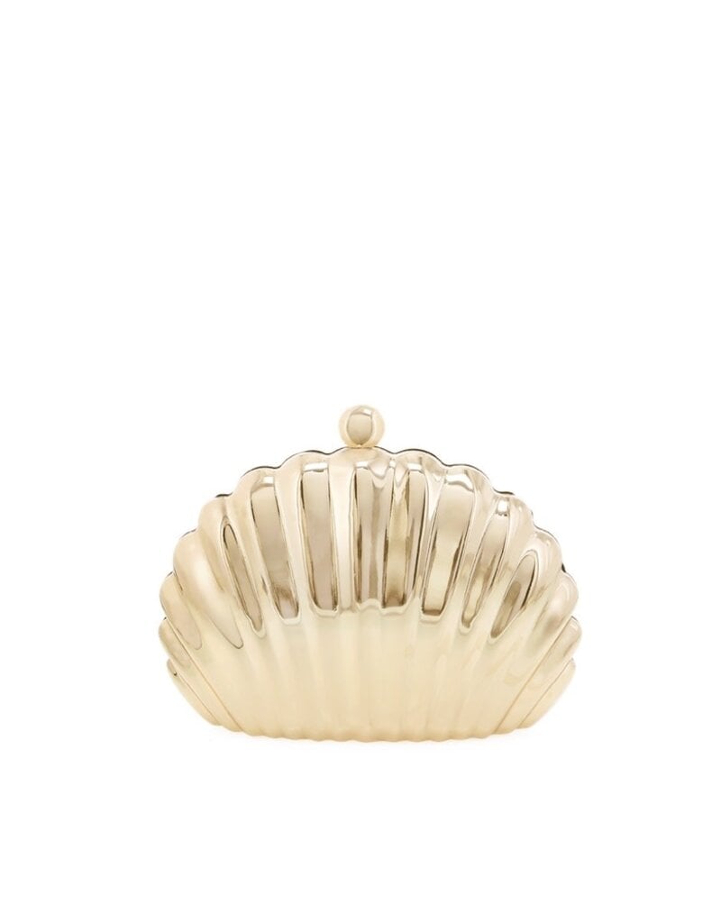 Billini Shell Clutch Bag Gold Metallic