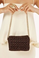 Billini Hayworth Cross Body Bag Chocolate Raffia