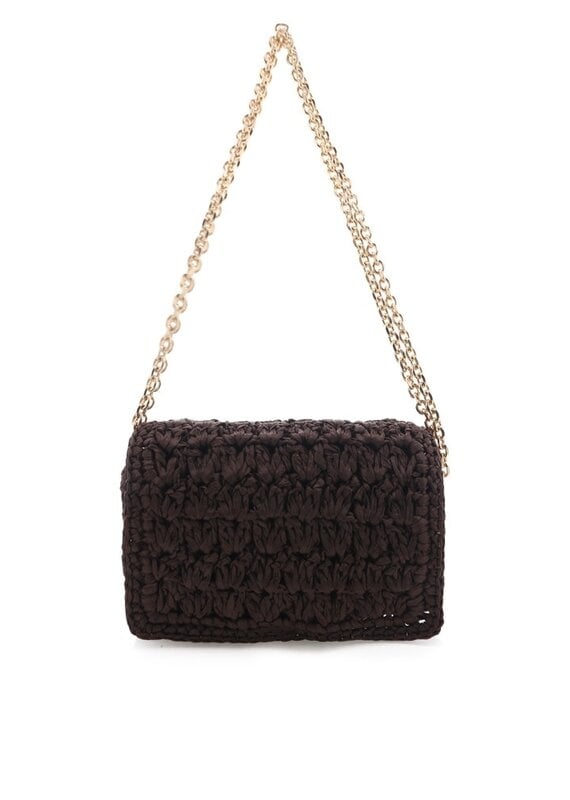 Billini Hayworth Cross Body Bag Chocolate Raffia