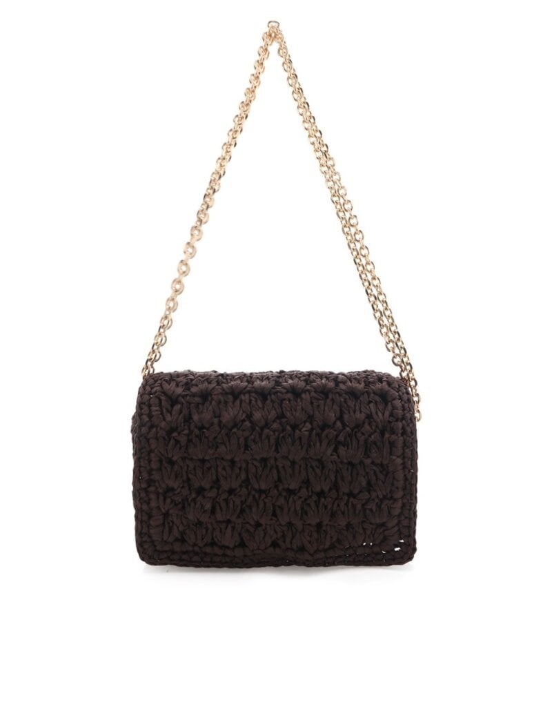 Billini Hayworth Cross Body Bag Chocolate Raffia