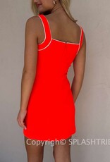Amanda Uprichard Rosie Contrast Piping Mini Dress