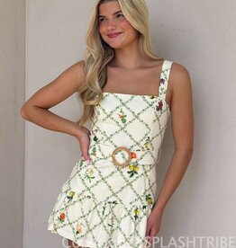 Amanda Uprichard Lena Belted Romper Mini Dress