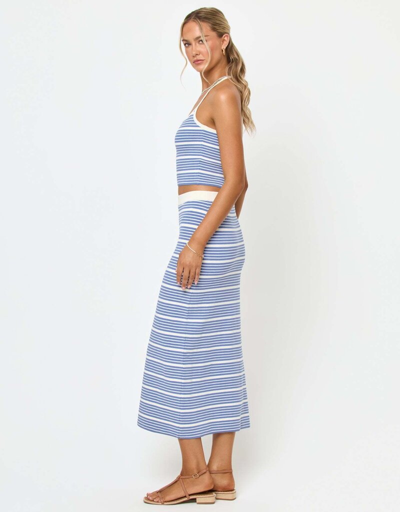 L Space Ravello Striped Midi Skirt