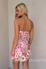 ASTR Julisa Floral Strapless Mini Dress