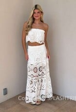Maldives Eyelet Strapless Top and Maxi Skirt Set