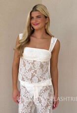 Langley Wide Square Neck Lace Top