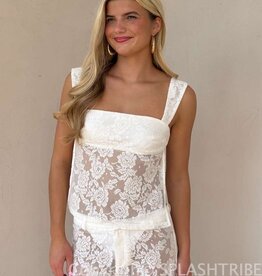 Langley Wide Square Neck Lace Top