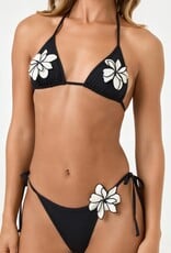 L Space Levy Floral Applique Tie Side Bikini Bottom Bitsy