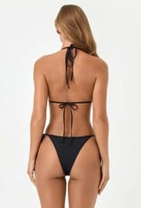 L Space Levy Floral Applique Tie Side Bikini Bottom Bitsy