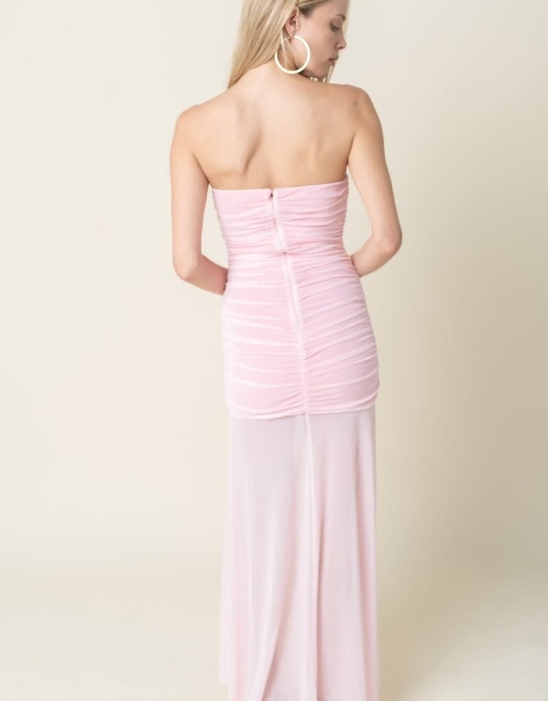 Maddie Strapless Sheer Maxi Dress