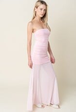 Maddie Strapless Sheer Maxi Dress