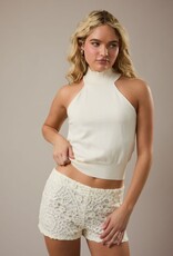 Mock Neck Sleeveless Sweater Top