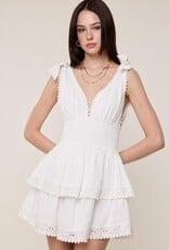 Thick Tie Strap Tiered Mini Dress