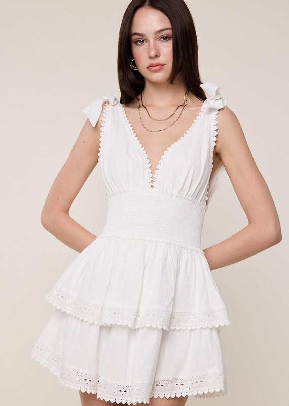 Thick Tie Strap Tiered Mini Dress