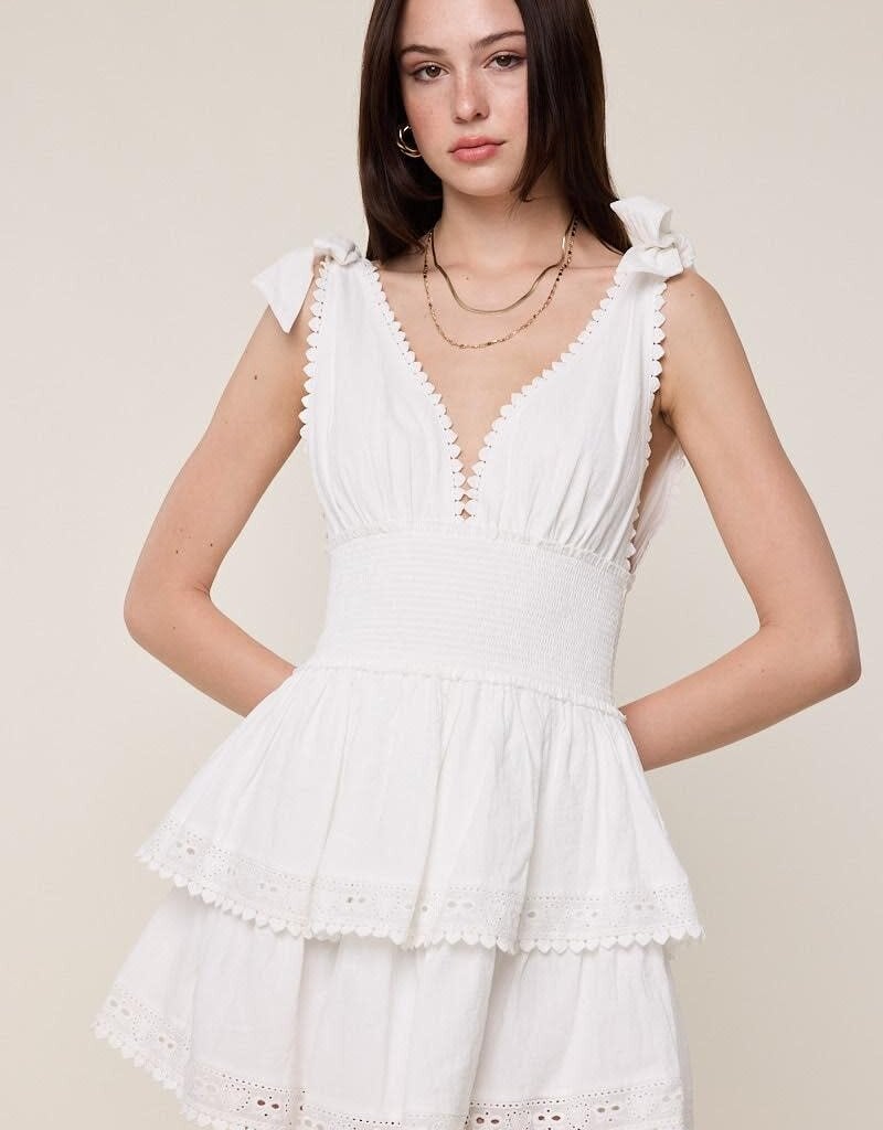 Thick Tie Strap Tiered Mini Dress