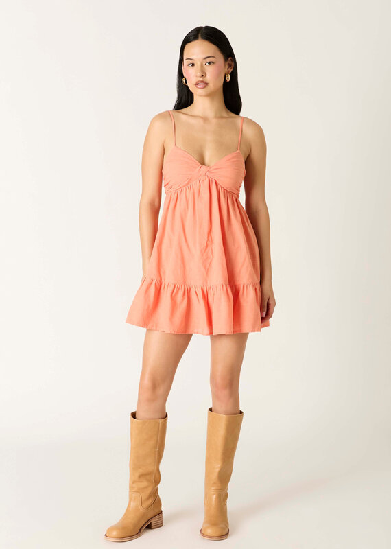 Blake Ruched Twist Front Bodice Mini Dress