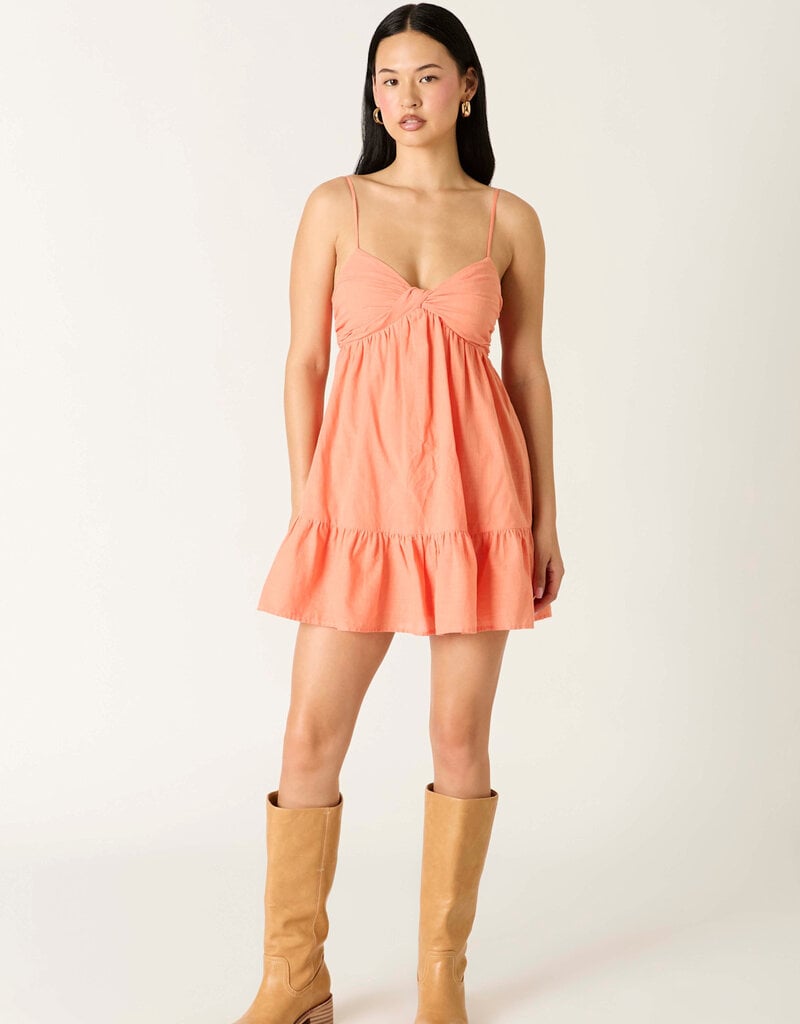Blake Ruched Twist Front Bodice Mini Dress