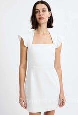 Whisper Square Neck Flutter Sleeve Mini Dress