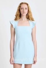 Whisper Square Neck Flutter Sleeve Mini Dress
