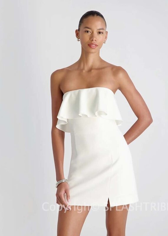 Whisper Strapless Frill Mini Dress