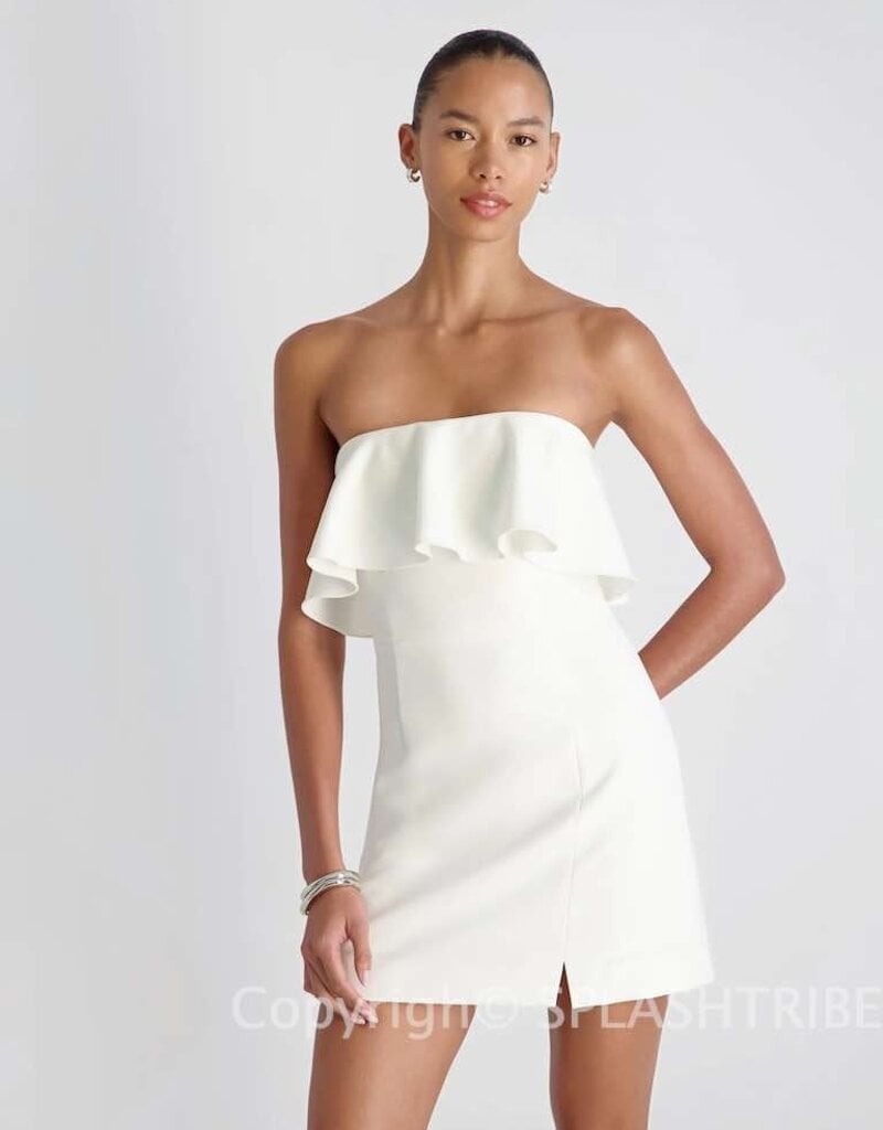 Whisper Strapless Frill Mini Dress