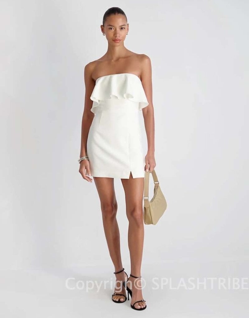 Whisper Strapless Frill Mini Dress
