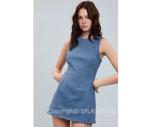slim fit dress slacks Puff Sleeve Fitted Mini Dress Multi / L main image 1