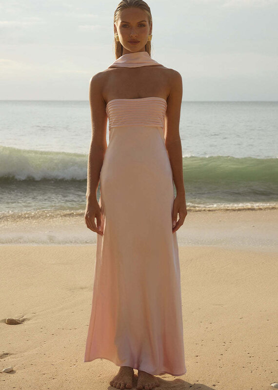 Elsa Strapless Scarf Maxi Dress